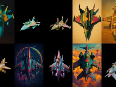 AirCraft bundle 9 pack 100 glb Low-poly 3D model
