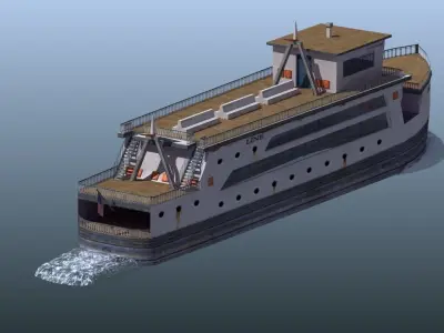 Passenger Ferry Low-poly 3D model