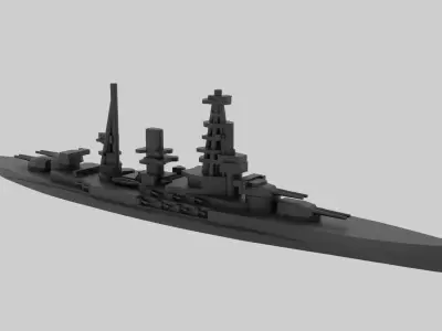 IJN Mutsu- Model for small scale printing Free 3D print model