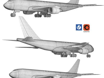 Boeing 777 Low-poly 3D model