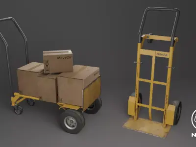 Hand Truck 2-in-1 Low-poly 3D model