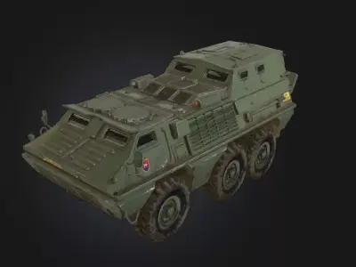 OT 64 SKOT 8x8 Amphibious APC  Modified Command Variant Low-poly 3D model