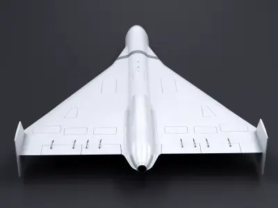 White Geran-3 Jet-Powered Kamikaze Drone Low-poly 3D model