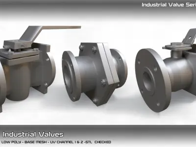 25  Industrial Valves 3D model