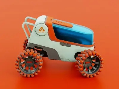 LUNAR ROVER H-12 RIGGED 3D model