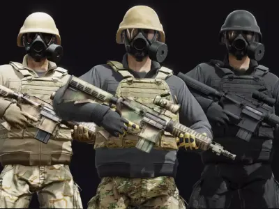 Modern Soldier Low-poly 3D model purchase