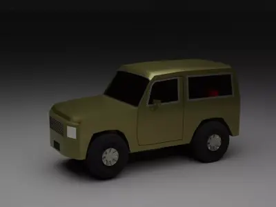  Low-Poly Jeep 2 Game-ready Vehicle car FBX OBJ Low-poly 3D model