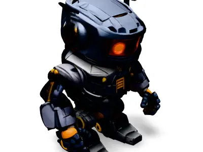 Stylized LowPoly Robot Rigged Low-poly 3D model