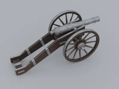Medieval Cannon Low-poly 3D model purchase
