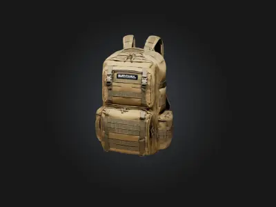 Survival Backpack Low-poly 3D model