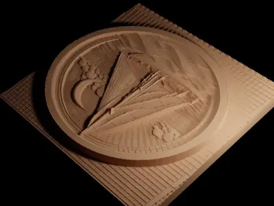 Sailboat CNC 3d Print High Relief Sand Casting 3D print model