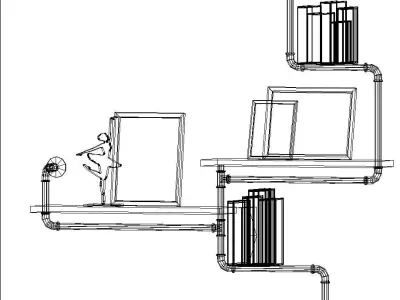 Industrial shelves 3D model