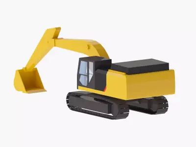 Excavator Construction 349E L Simplified Low-poly 3D model