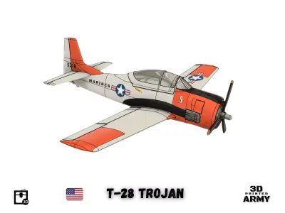 North American T-28 TROJAN - STL files for 3D printer 3D print model