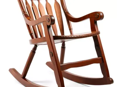 Vintage Wooden Rocking Chair model pack Low-poly 3D model