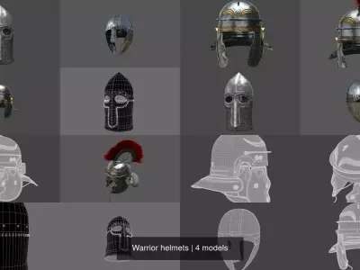 Warrior helmets 3D Model Pack purchase