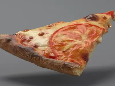 Realistic Pizza Piece 1 3D model