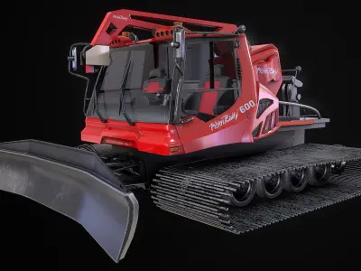 Snow Groomer Pistenbully 600 Snowcat PBR 3D model