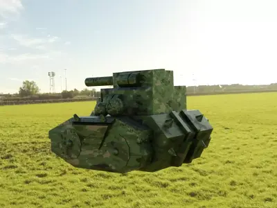 Tank Variation 1 Low-poly 3D model