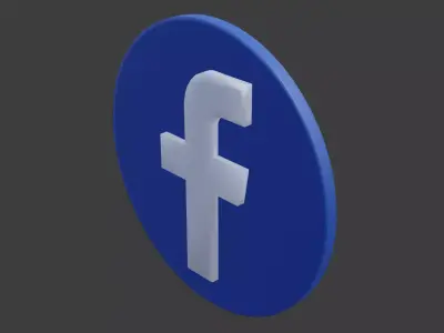facebook logo 3D model