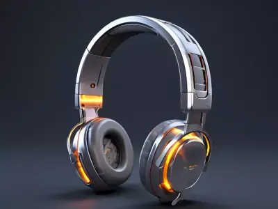 Futuristic Gaming Headphones 3D Model Low-poly 3D model