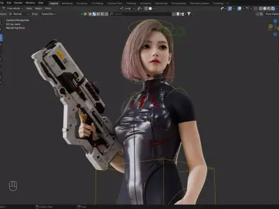 Cyber Girl Fully Rigged Free 3D model Free 3D model