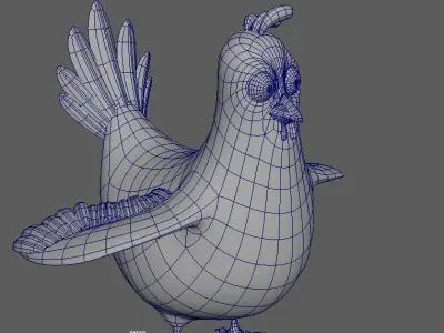 Cartoon Chicken Character 3D Model Low-poly 3D model