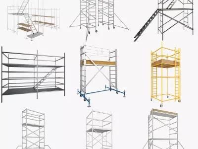 scaffold towers set 2 3D model