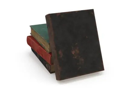 Old books Low-poly 3D model