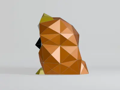 Polygonal Lucky Owl Low-poly 3D model