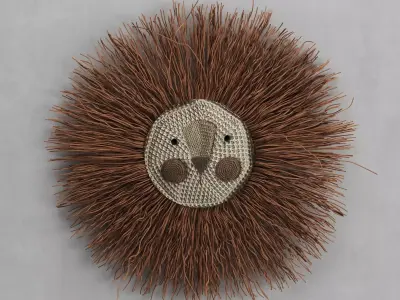 Brown Lion crochet wall decoration by Ila y Ela Free 3D model