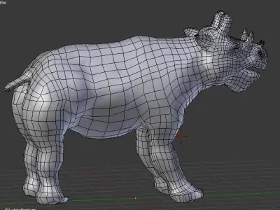 uintatherium 3d rhinoceros Low-poly 3D model