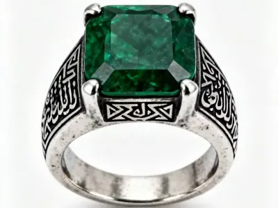 Emerald Sultan Signet 3D Model Low-poly 3D model