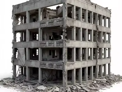 Ruined and Industrial City Buildings Collection 3D Assets 3D Model Pack