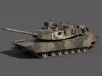 M1A2 Abrams Camo Rigged 3D model