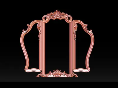 3D Frame - Wood Carving STL Model for CNC Router 3D print model 10