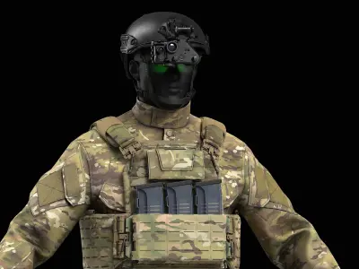 Crye Precision G2 Combat Pants and Field Shirt Low-poly 3D model