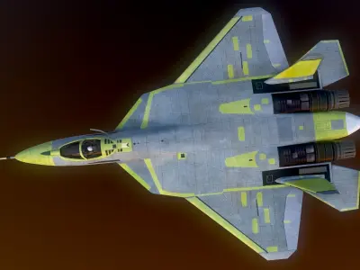 Sukhoi Su-57 Sukhoi PAK FA  Multi-role heavy Fighter I-21 3D model