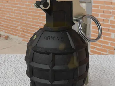 Hand grenade Low-poly 3D model 3