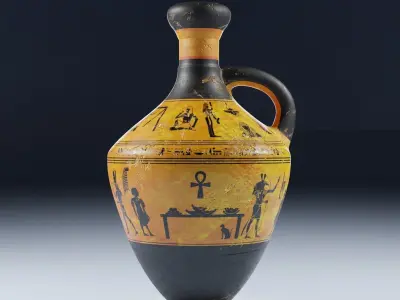Ancient Antique Pottery Egyptian Old Vase  Low-poly 3D model