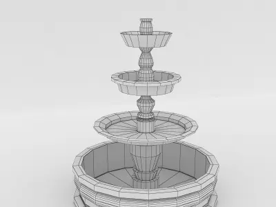 fountain three tiered 3D model