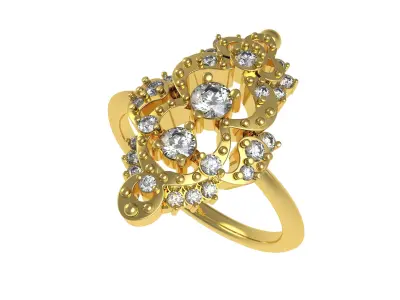 Antique Vintage Diamond Engagement Ring 3D print model