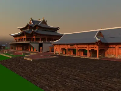 Chinese ancient building  3D model purchase