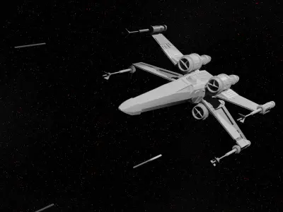 Low Poly X-Wing Low-poly 3D model