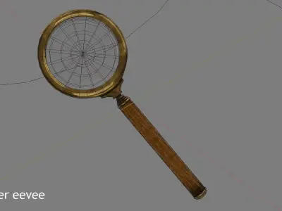 Magnifier Blender reeve magnifying glass Low-poly 3D model