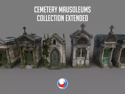 Cemetery Mausoleums Extended Collection 3D Model Pack