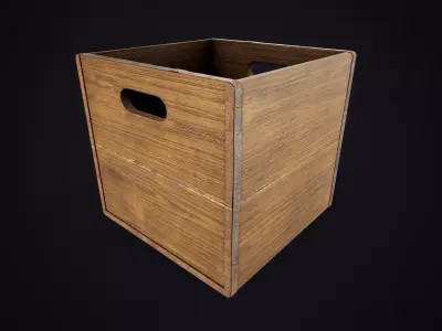 Vintage Wooden Crates Low-poly 3D model