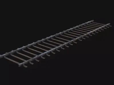 Railway track 3D Model  Low-poly 3D model