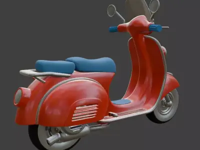 Vintage Retro Scooter 3D Model 3D model get
