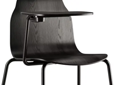 Sancal Boby Wood Chair with Writing Table 3D model